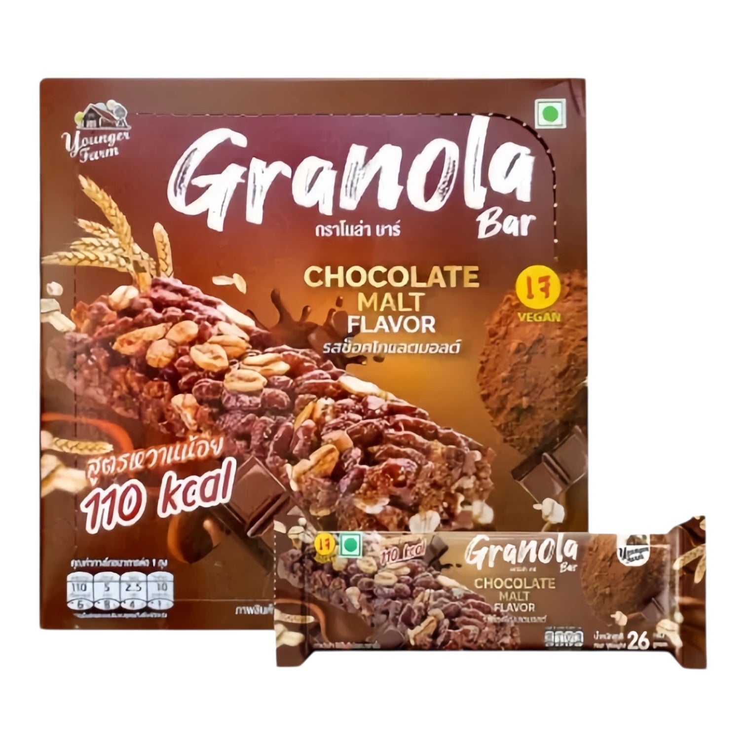 Younger Farm Granola Bar Chocolate Malt 5條裝 (5 x 26g)